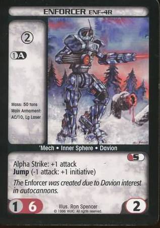 Enforcer ENF 4R Common Battletech Limited Edition Singles Enforcer ENF 4R Common Battletech Limited Edition Singles