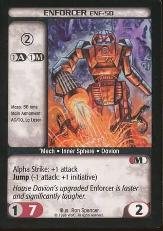 Enforcer ENF 5D Common Battletech Limited Edition Singles Enforcer ENF 5D Common Battletech Limited Edition Singles