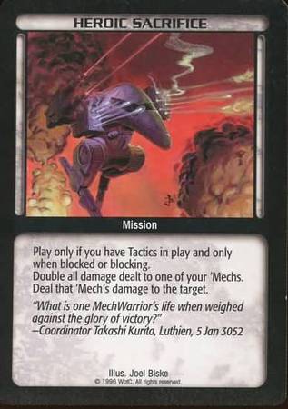 Heroic Sacrifice Common Battletech Limited Edition Singles Heroic Sacrifice Common Battletech Limited Edition Singles
