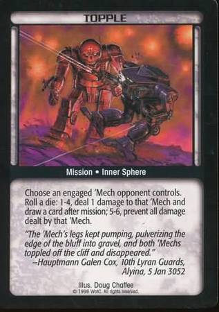 Topple Common Battletech Limited Edition Singles Topple Common Battletech Limited Edition Singles