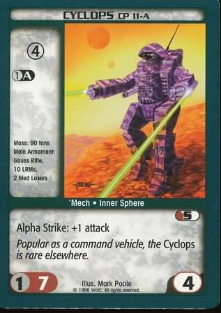 Cyclops CP11A Common Battletech Unlimited Edition Singles Cyclops CP11A Common Battletech Unlimited Edition Singles
