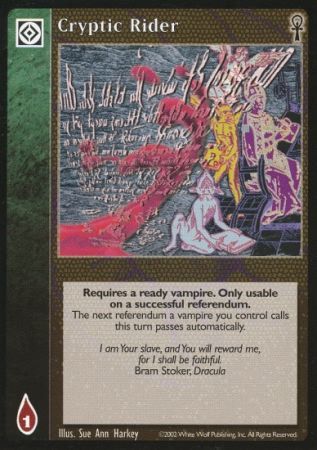 Cryptic Rider VTES Camarilla Edition Singes Cryptic Rider VTES Camarilla Edition Singes