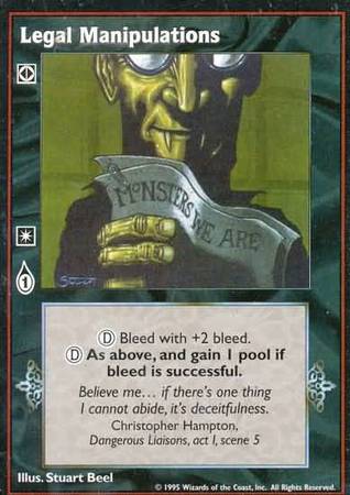 Legal Manipulations VTES Base Set Legal Manipulations VTES Base Set
