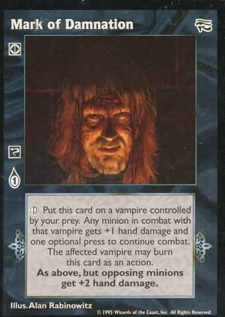 Mark of Damnation VTES Ancient Hearts Singles Mark of Damnation VTES Ancient Hearts Singles