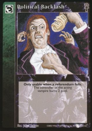 Political Backlash VTES Camarilla Edition Singes Political Backlash VTES Camarilla Edition Singes