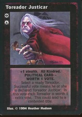 Toreador Justicar VTES Jyhad Singles Toreador Justicar VTES Jyhad Singles