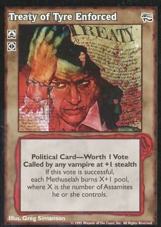 Treaty of Tyre Enforced VTES Ancient Hearts Singles Treaty of Tyre Enforced VTES Ancient Hearts Singles