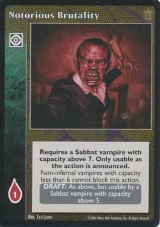 Notorious Brutality VTES Sword of Caine Notorious Brutality VTES Sword of Caine