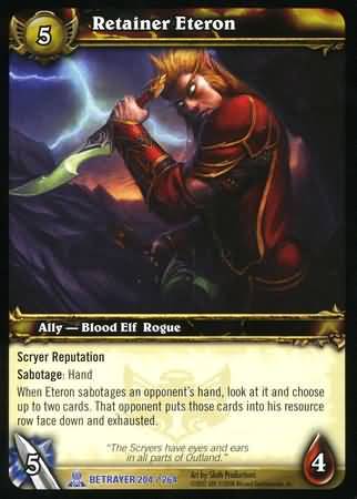 Retainer Eteron 204 264 Rare WoW Servants of the Betrayer Retainer Eteron 204 264 Rare WoW Servants of the Betrayer