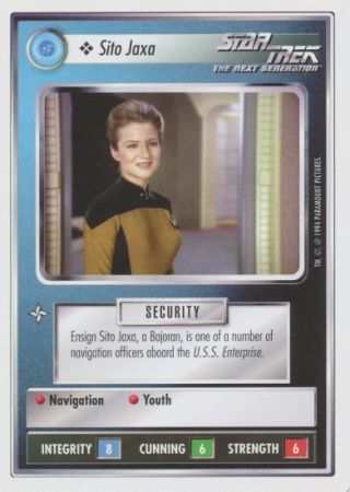 Sito Jaxa Star Trek 1st Edition Premier Singles WB Nov 1994 Sito Jaxa Star Trek 1st Edition Premier Singles WB Nov 1994