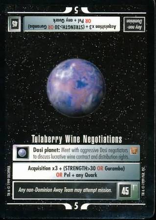 Tulaberry Wine Negotiations Star Trek Rules of Acquisition Singles Tulaberry Wine Negotiations Star Trek Rules of Acquisition Singles