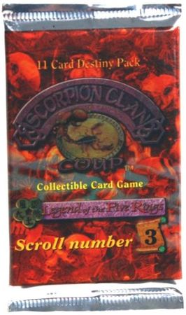 Scorpion Clan Coup 3 Booster Pack L5R Legend of the Five Rings L5R Sealed Product Scorpion Clan Coup 3 Booster Pack L5R Legend of the Five Rings L5R Sealed Product
