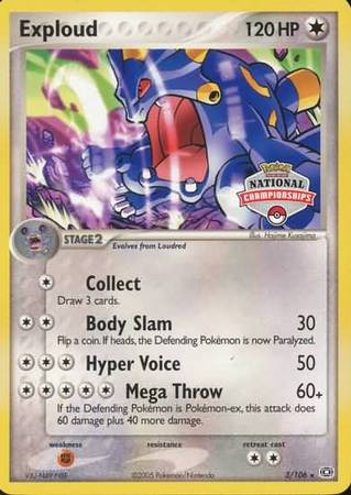 Exploud 3 106 Promo National Championships Pokemon Championship League Organized Play Promos Exploud 3 106 Promo National Championships Pokemon Championship League Organized Play Promos