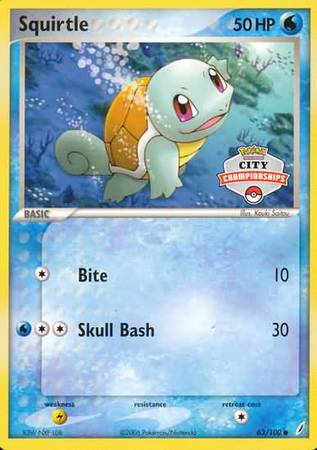 Squirtle 63 100 City Championships Promo Pokemon Championship League Organized Play Promos Squirtle 63 100 City Championships Promo Pokemon Championship League Organized Play Promos