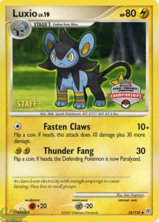 Luxio 52 130 Staff State Province Territory Championships Promo Pokemon Championship League Organized Play Promos Luxio 52 130 Staff State Province Territory Championships Promo Pokemon Championship League Organized Play Promos