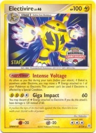 Electivire 3 130 Staff Promo Regional Championships Pokemon Championship League Organized Play Promos Electivire 3 130 Staff Promo Regional Championships Pokemon Championship League Organized Play Promos