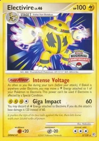 Electivire 3 130 Promo Regional Championships Pokemon Championship League Organized Play Promos Electivire 3 130 Promo Regional Championships Pokemon Championship League Organized Play Promos