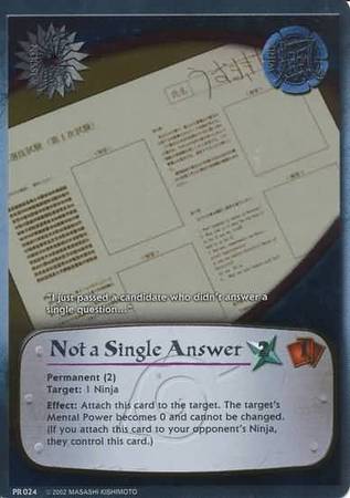 Not a Single Answer PR 024 Promo Naruto CCG Promos Not a Single Answer PR 024 Promo Naruto CCG Promos