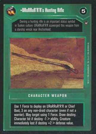URoRRuR R R s Hunting Rifle Uncommon1 Dark Side Star Wars A New Hope Limited Singles URoRRuR R R s Hunting Rifle Uncommon1 Dark Side Star Wars A New Hope Limited Singles