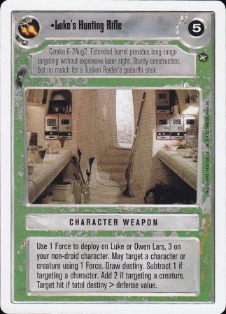 Luke s Hunting Rifle Uncommon1 Light Side Star Wars A New Hope Unlimited Singles Luke s Hunting Rifle Uncommon1 Light Side Star Wars A New Hope Unlimited Singles