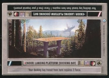 CCG STAR WARS ENDOR RARE FOIL CARD LANDING PLATFORM DOCKING BAY DECIPHER