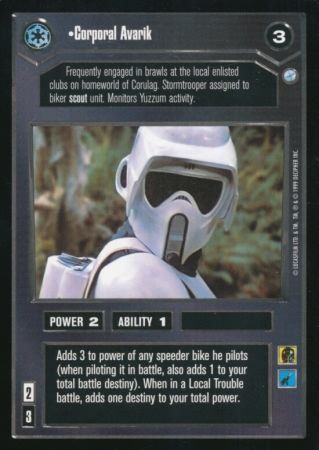 Corporal Avarik Uncommon Dark Side Star Wars Endor Limited Singles Corporal Avarik Uncommon Dark Side Star Wars Endor Limited Singles