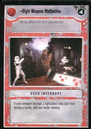 Slight Weapons Malfunction Common Light Side Star Wars Special Edition Limited Singles Slight Weapons Malfunction Common Light Side Star Wars Special Edition Limited Singles