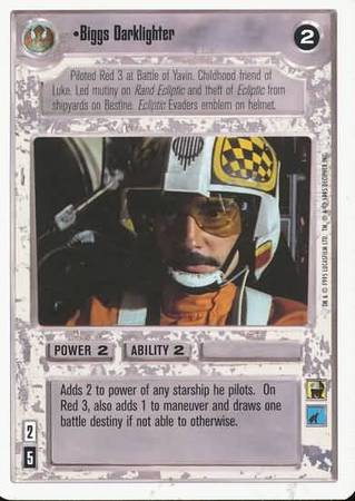 Biggs Darklighter Rare2 Light Side Star Wars Premiere Unlimited Edition Star Wars Singles Biggs Darklighter Rare2 Light Side Star Wars Premiere Unlimited Edition Star Wars Singles