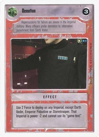 Demotion Rare2 Light Side Star Wars Premiere Unlimited Edition Star Wars Singles Demotion Rare2 Light Side Star Wars Premiere Unlimited Edition Star Wars Singles