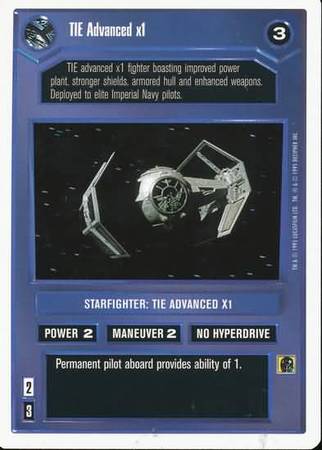 TIE Advanced x1 Uncommon2 Dark Side Star Wars Premiere Unlimited Edition Star Wars Singles TIE Advanced x1 Uncommon2 Dark Side Star Wars Premiere Unlimited Edition Star Wars Singles
