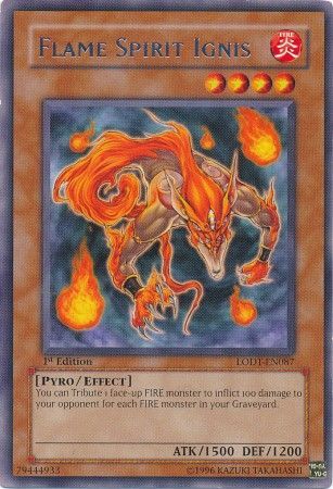 Flame Spirit Ignis LODT EN087 Rare 1st Edition Flame Spirit Ignis LODT EN087 Rare 1st Edition