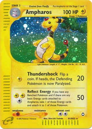 Ampharos H1 H32 Holo Rare Aquapolis Singles Ampharos H1 H32 Holo Rare Aquapolis Singles