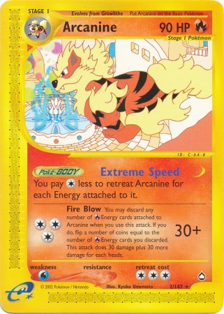 Arcanine 2 147 Rare Aquapolis Singles Arcanine 2 147 Rare Aquapolis Singles