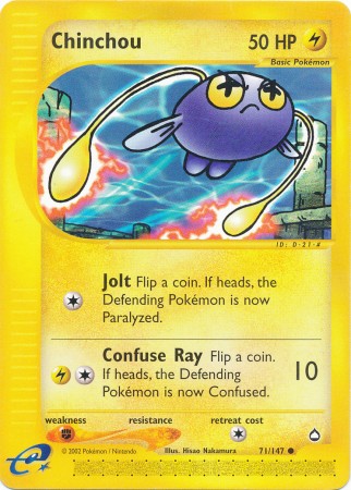 Chinchou 71 147 Common Aquapolis Singles Chinchou 71 147 Common Aquapolis Singles