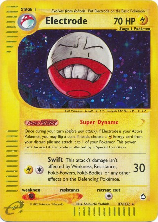 Electrode H7 H32 Holo Rare Aquapolis Singles Electrode H7 H32 Holo Rare Aquapolis Singles