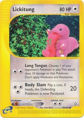 Lickitung 90 147 Common Aquapolis Singles Lickitung 90 147 Common Aquapolis Singles