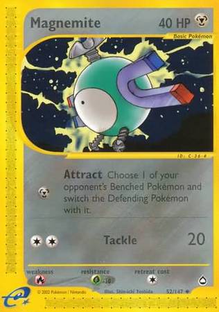 Magnemite 52 147 Uncommon Aquapolis Singles Magnemite 52 147 Uncommon Aquapolis Singles