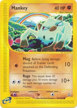 Mankey 92 147 Common Aquapolis Singles Mankey 92 147 Common Aquapolis Singles