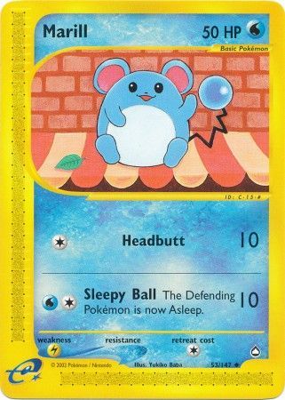 Marill 53 147 Uncommon Aquapolis Singles Marill 53 147 Uncommon Aquapolis Singles