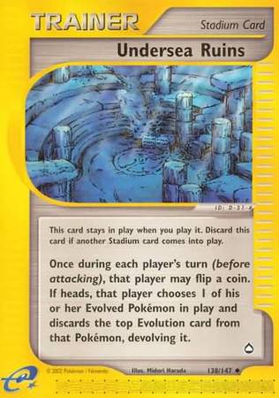 Undersea Ruins 138 147 Uncommon Aquapolis Singles Undersea Ruins 138 147 Uncommon Aquapolis Singles