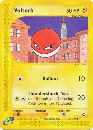 Voltorb 64 147 Uncommon Aquapolis Singles Voltorb 64 147 Uncommon Aquapolis Singles