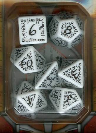 Q Workshop Elven White Brown Set of 7 Dice Dice Sets Q Workshop Elven White Brown Set of 7 Dice Dice Sets