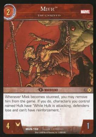 Miek The Unhived MUN 192 Common Vs System Marvel Universe Miek The Unhived MUN 192 Common Vs System Marvel Universe