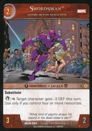 Swordsman Andreas von Strucker MUN 069 Common Vs System Marvel Universe Swordsman Andreas von Strucker MUN 069 Common Vs System Marvel Universe