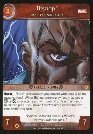 Bishop Agent of S H I E L D MUN 085 Uncommon Vs System Marvel Universe Bishop Agent of S H I E L D MUN 085 Uncommon Vs System Marvel Universe