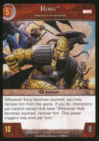 Korg Kronan Warrior MUN 190 Uncommon Vs System Marvel Universe Korg Kronan Warrior MUN 190 Uncommon Vs System Marvel Universe