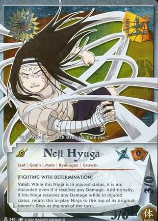 Neji Hyuga 240 Foil Platinum Lettering Promo Naruto CCG Promos Neji Hyuga 240 Foil Platinum Lettering Promo Naruto CCG Promos