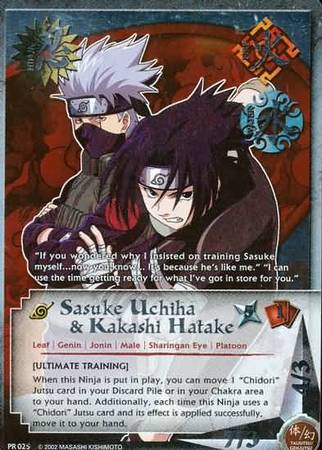 Sasuke Uchiha Kakashi Hatake Pr 025 Foilplatinum Lettering Promo Naruto Ccg Promos Naruto
