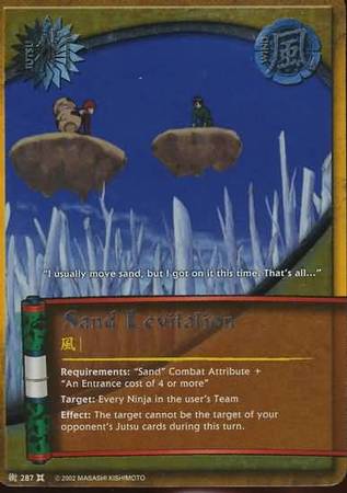 Sand Levitation 287 Foil Platinum Lettering Promo Naruto CCG Promos Sand Levitation 287 Foil Platinum Lettering Promo Naruto CCG Promos