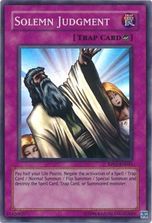 Solemn Judgment RP01 EN045 Super Rare Retro Pack 1 RP01 Solemn Judgment RP01 EN045 Super Rare Retro Pack 1 RP01